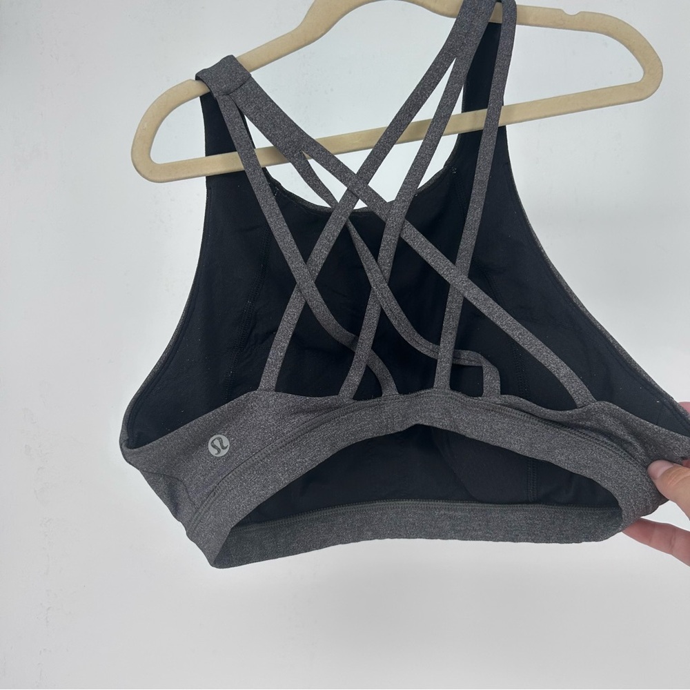 lululemon athletica Grey Strappy Sports Bra size 8